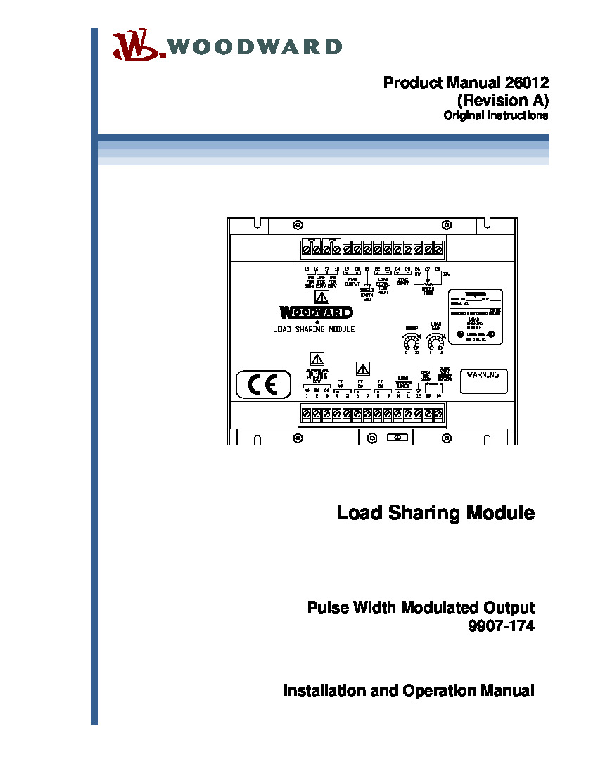 First Page Image of Woodward 9907-174 Load Sharing Module General.pdf